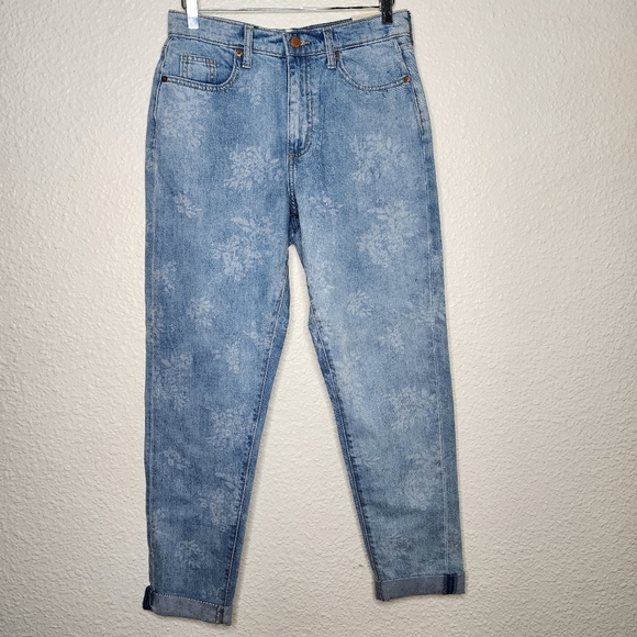 Universal Thread Floral Print Mid-Rise Boyfriend Jeans Women's Size 0 NWT - Picture 1 of 8